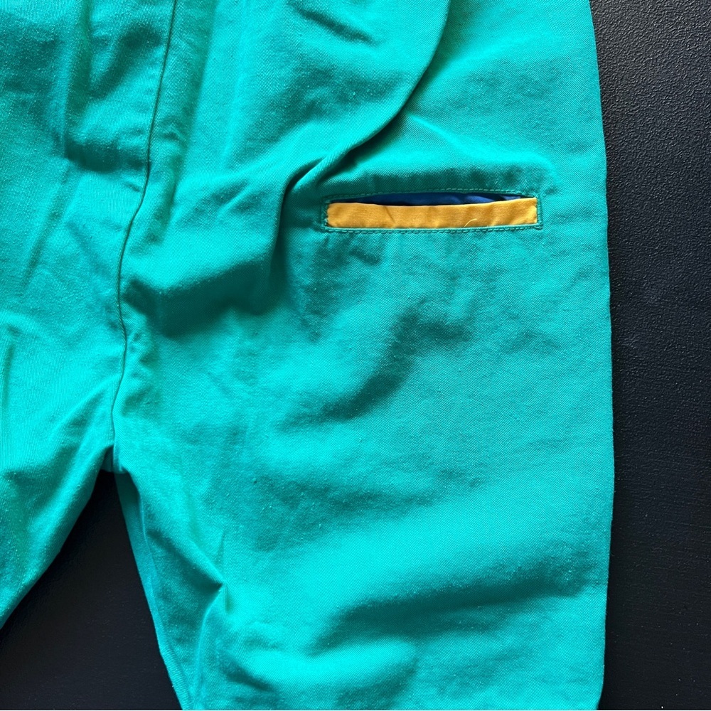 Vintage 1990s Art Viti Color block Green Blue Romper Overalls Unisex Kids Retro - Picture 12 of 15